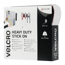 Heavy Duty 50mm Self Adhesive Velcro Hook & Loop Tape White 