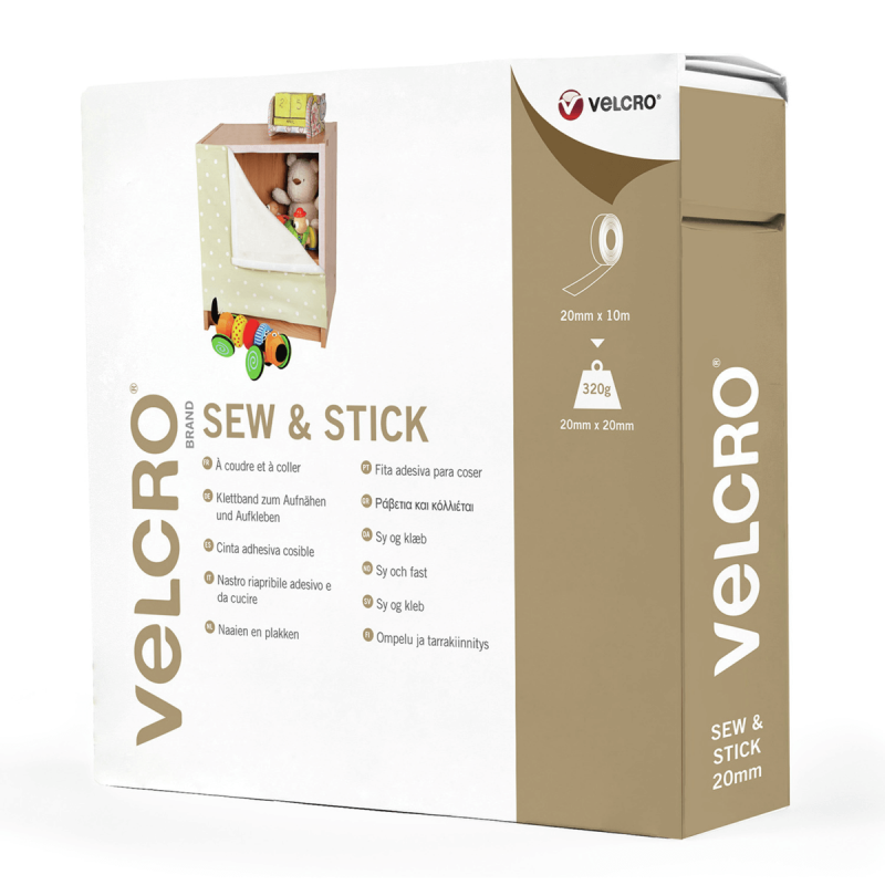 Sew and Stick Velcro Hook & Loop Tape  White Or Black