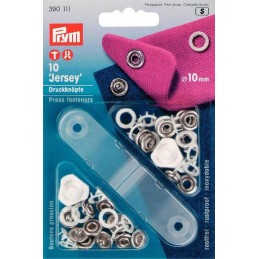5. 390111 - Press Fasteners 10mm Jersey Ring White 10 Piece Card