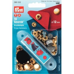 13. 390332 - Press Fasteners 12mm Anorak Gold-Coloured 10 Piece Card 