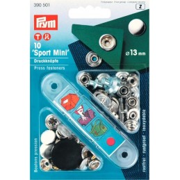20. 390501 - Press Fasteners 13mm Sport Mini Nickel 10 Piece Card
