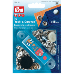 23. 390211 - Press Fasteners 15mm Yacht & Caravan 10 Piece Card 