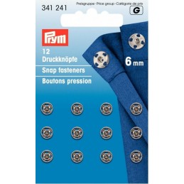 25.  341241 - Snap Fasteners 6mm Nickel 12 Piece Card