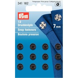 26. 341162 - Snap Fasteners 7mm Black 12 Piece Card