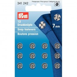 27. 341242 - Snap Fasteners 7mm Nickel 12 Piece Card