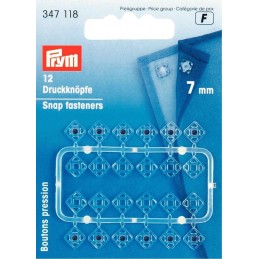 28. 347118 - Snap Fasteners 7mm Transparent 12 Piece Card 