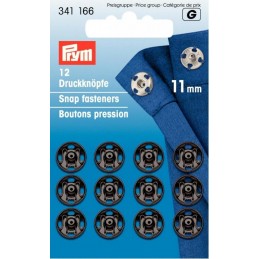 32. 341166 - Snap Fasteners 11mm Black 12 Piece Card