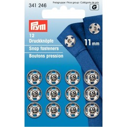 33. 341246 Snap Fasteners 11mm Nickel 12 Piece Card