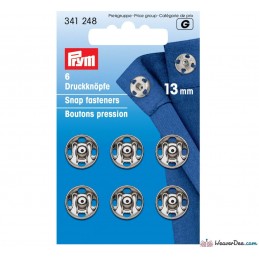 35.  341248 - Snap Fasteners 13mm Nickel 6 Piece Card