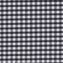 Polycotton Fabric 1/4" Gingham Black