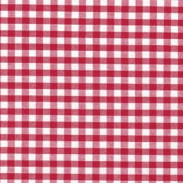 Polycotton Fabric 1/4" Gingham Red