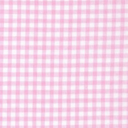 Polycotton Fabric 1/4" Gingham Pink