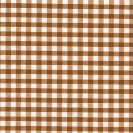 Polycotton Fabric 1/4" Gingham Brown