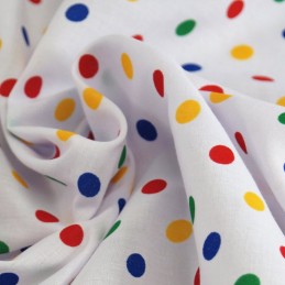 Pea Spot Polka Dots Spots Polycotton Fabric Multi Coloured