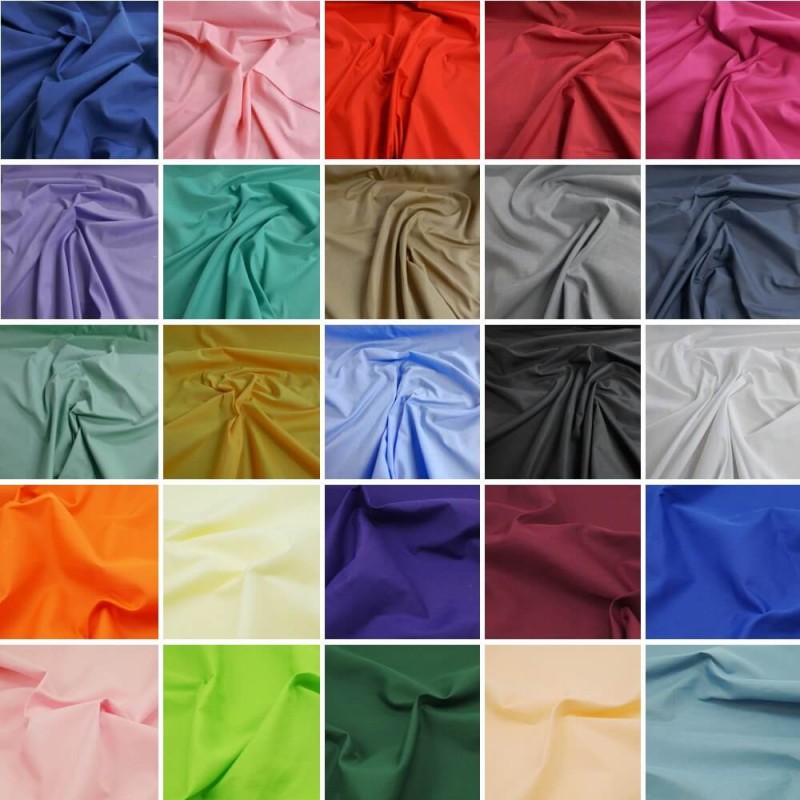 Plain Polycotton Fabric Coloured Solid Dress Craft Great Quality