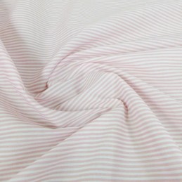 3mm Candy Stripes On White Polycotton Fabric Pink