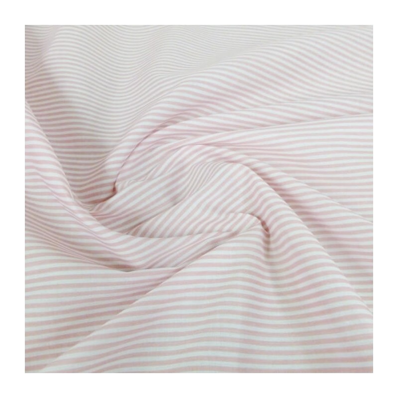 3mm Candy Stripes On White Polycotton Fabric
