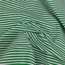 3mm Candy Stripes On White Polycotton Fabric Green