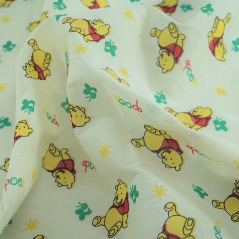 Polycotton Fabric Winnie The Pooh Sunshine