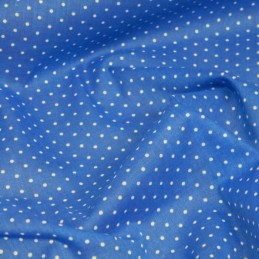 Polycotton Fabric Pin Spot Polka Dots Dotty Dress Craft Blue