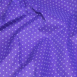 Polycotton Fabric Pin Spot Polka Dots Dotty Dress Craft Purple