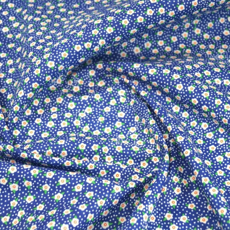 Flowerheads and Spots Polycotton Fabric
