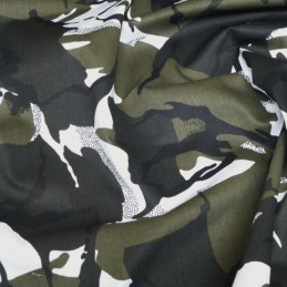 Arctic Camouflage 100% Cotton Drill Fabric  