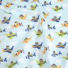 Polycotton Fabric Flying Aeroplanes Dogs Puppy Nursery Kids