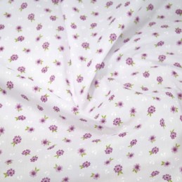 Polycotton Fabric Antonio Floral Flowers Vines Lilac