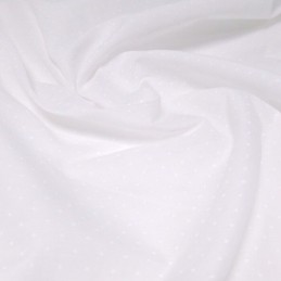 Polycotton Fabric Pastel 2mm Jacquard Polka Dots Spots Ivory
