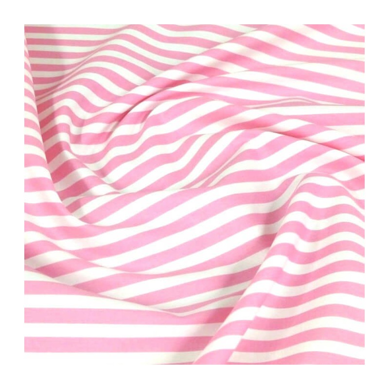 100% Cotton Poplin Fabric Rose & Hubble 8mm Candy Stripes Striped