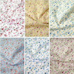 Polycotton Fabric Weaving Rose Garden Floral Flowers