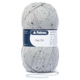 Patons Fab DK Yarn 100g Machine Washable 100% Acrylic Light Grey Tweed 