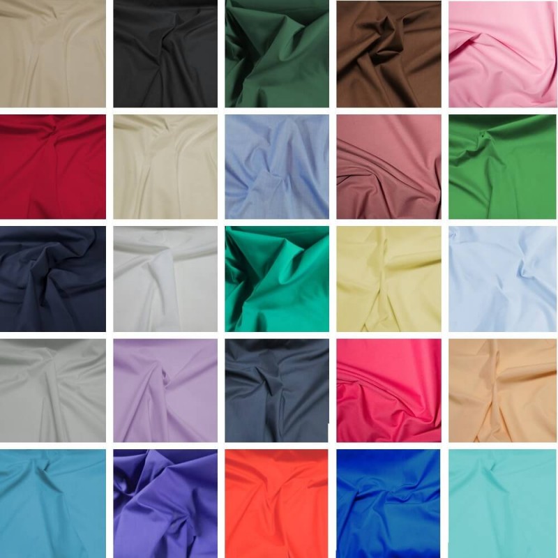 Plain Polycotton Fabric 60+ Colours Poly Cotton Dress Craft