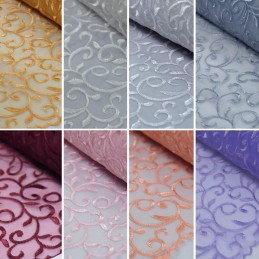 Embroidered Vine Nylon Voile Organza Curtain Dress Fabric