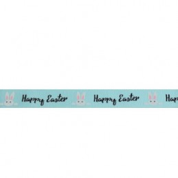 1M 16mm Or 9mm Bunny Chicks Egg Happy Easter Bertie Bows Grosgrain Ribbon