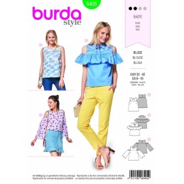 Burda Style Trio Of Summer Tops Fabric Sewing Pattern 6405