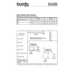 Burda Style Two Styles Of Shorts Fabric Sewing Pattern 6409