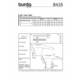 Burda Style Long Sleeved Casual Top Fabric Sewing Pattern 6415