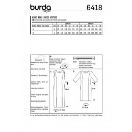 Burda Style Smart Casual Feminine Dress Fabric Sewing Pattern 6418