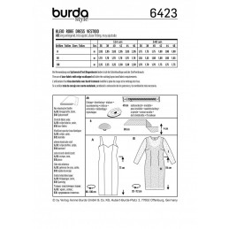 Burda Style Strap Summer Dress Heart Shape Neckline Fabric Sewing Pattern 6423