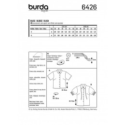 Burda Style Summer Shirt Top Blouse Fabric Sewing Pattern 6426