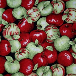 100% Cotton Fabric Nutex Juicy Shiney Fruity Apples