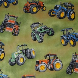 100% Cotton Fabric Nutex Tractor Time Farmyard Fun