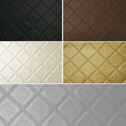 Trellis Vinyl Quilted Style Leatherette Faux Leather Upholstery Material