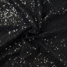 Sequin Dancewear Lycra Stretch Premium Quality Sparkle Fabric Dressmaking Black