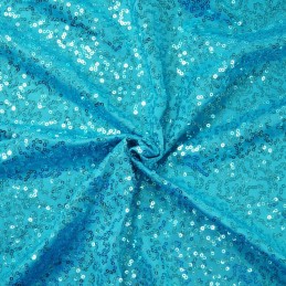 Sequin Dancewear Lycra Stretch Premium Quality Sparkle Fabric Dressmaking Turquoise