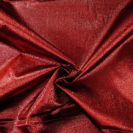 Metallic Crinkle Lame Plain Coloured Fabric Craft Dressmaking Dark Red