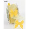 1m Sheer Organza With Butterfly 40mm Wired Craft Ribbon May Arts