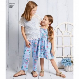 Simplicity Child & Girl Trousers Summer Dress & Top Fabric Sewing Patterns 8621
